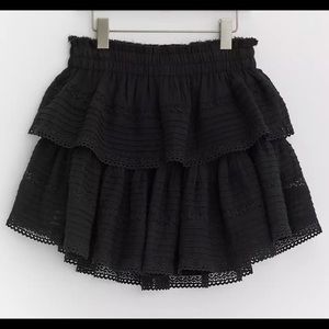 Black aerie super cute ruffle mini skirt